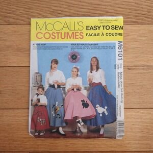 McCall's M6101 Easy To Sew Costumes Rockabilly‎ Skirt Sewing Pattern Miss XS-L